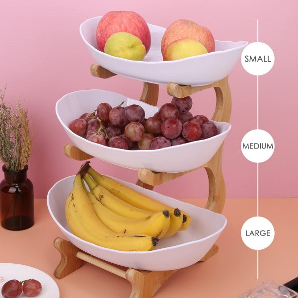 Stacked Fruit Tray Multi-layer Plate Three Compartments Snack Candy Platter Bowl