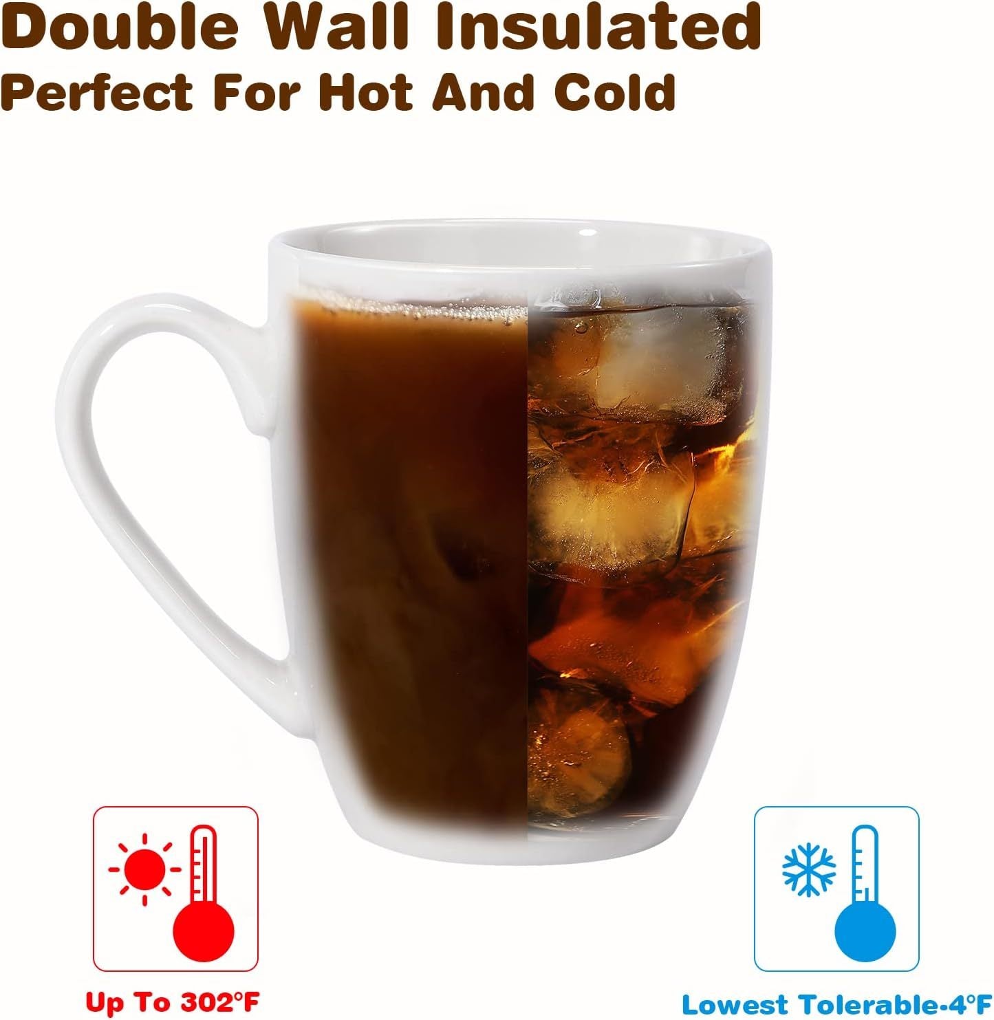 White Coffee Cups Tea Cups Idea Gift For Women Men House Warming Gifts New Home Office White 4 Pack