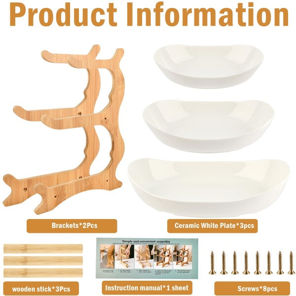 Stacked Fruit Tray Multi-layer Plate Three Compartments Snack Candy Platter Bowl